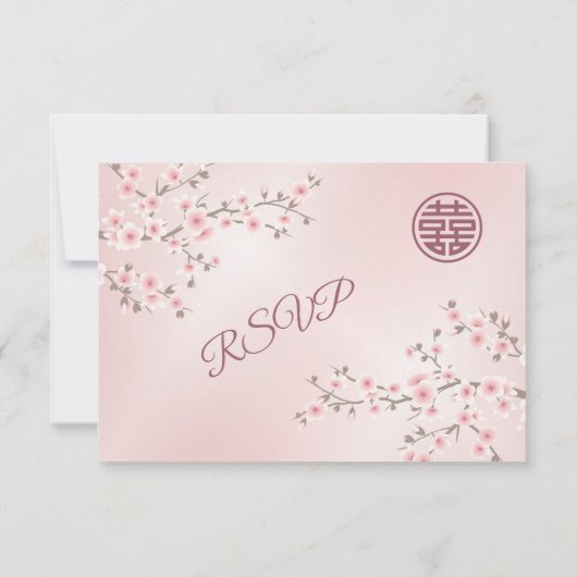 Stoffelijke PiNk Kersenbloesem RSVP Chinese bruilo (Achterkant)