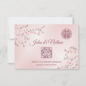 Stoffelijke PiNk Kersenbloesem RSVP Chinese bruilo (Achterkant)