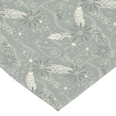 Stoffelijke Salie Boho Feathers Bloemen Paislies p Korte Tafelloper (Hoek)