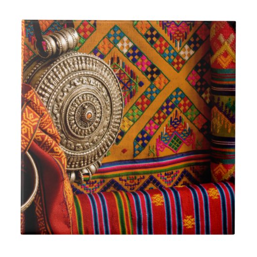 Stoffen, Bhutan Tegeltje (Voorkant)