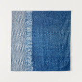Stoffen blauwe jeans achtergrond, denim textuur wandkleed (Voorkant (horizontaal))