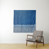 Stoffen blauwe jeans achtergrond, denim textuur wandkleed (In situ)