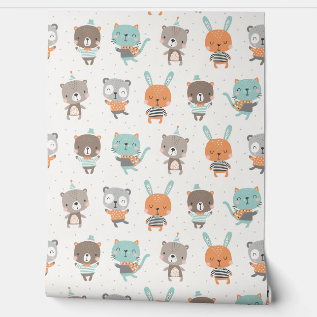 Stoffen die geslachtsneutraal zijn in zachte kleur behang (Afrollen)