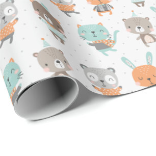 Stoffen die geslachtsneutraal zijn in zachte kleur cadeaupapier