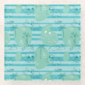 Stoffen die met water spelen 1 glazen onderzetter (Voorkant)