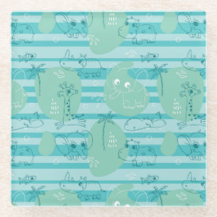 Stoffen die met water spelen 1 glazen onderzetter