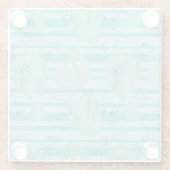 Stoffen die met water spelen 1 glazen onderzetter (Achterkant)