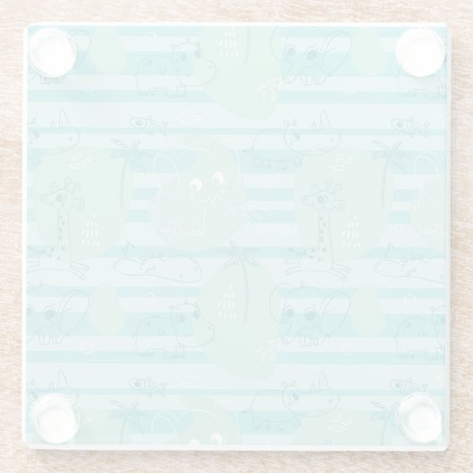 Stoffen die met water spelen 1 glazen onderzetter (Achterkant)