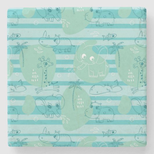 Stoffen die met water spelen 1 stenen onderzetter (Voorkant)