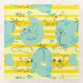 Stoffen die met water spelen 2 glazen onderzetter (Voorkant)