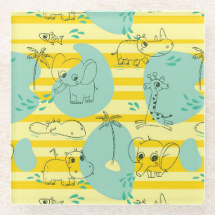 Stoffen die met water spelen 2 glazen onderzetter