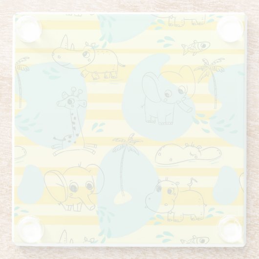 Stoffen die met water spelen 2 glazen onderzetter (Achterkant)