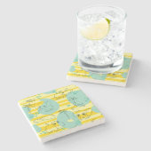 Stoffen die met water spelen 2 stenen onderzetter (Zijkant)