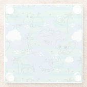 Stoffen die met water spelen 3 glazen onderzetter (Achterkant)