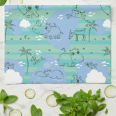 Stoffen die met water spelen 3 theedoek (Gevouwen)