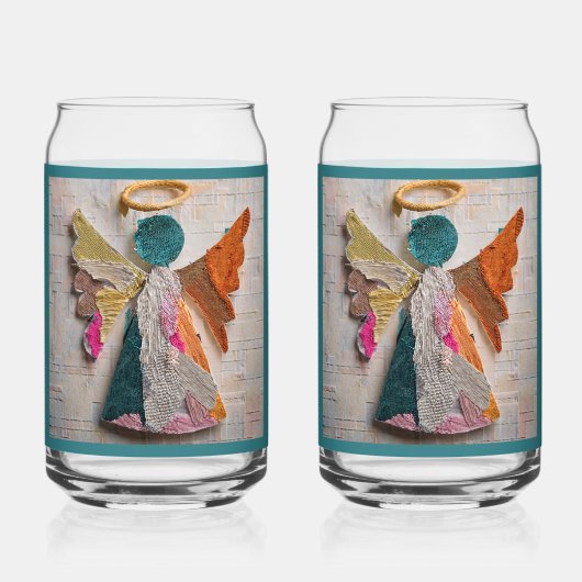 Stoffen engel sodaglas blikvorm glas (Voorkant)