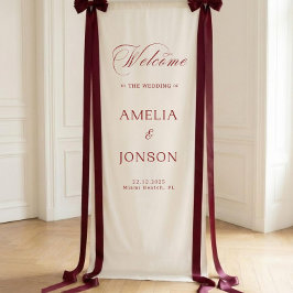 Stoffen huwelijks welkomstbord Modern huwelijks we Spandoek