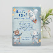 Stoffen in de buitenruimte, Baby Boy Theme Kaart (Staand voorkant)