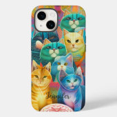 Stoffen kleurrijke katten Case-Mate iPhone case (Achterkant)