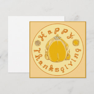 Stoffen Lettertype Gelukkig Thanksgiving Kalkoen 2 Feestdagenkaart