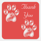 Stoffen met een klap op rood Dank je vierkant Vierkante Sticker (Voorkant)