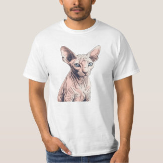 Stoffen Realistische Sphynx Cat Fotoprint Kleding T-shirt