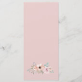 Stoffen Roos Bloemen Dinner Menu Kaart (Achterkant)