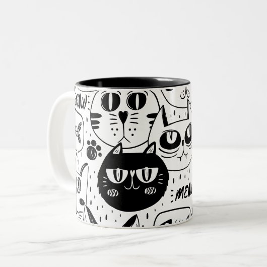 Stoffen Tweekleurige Koffiemok (Voorkant links)