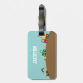 Stoffen voor de bouw van jongens bagagelabel (Achterkant verticaal)