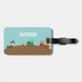 Stoffen voor de bouw van jongens bagagelabel (Achterkant horizontaal)