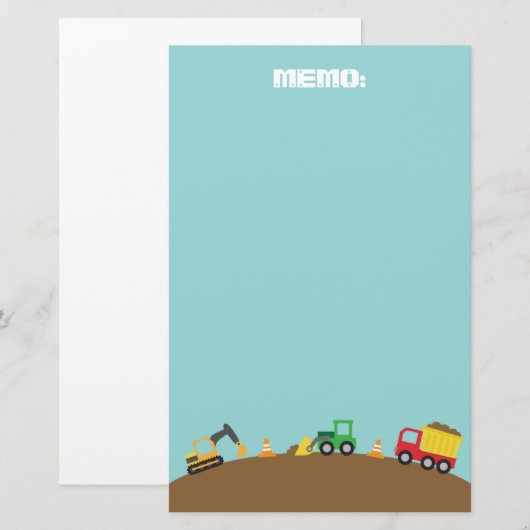 Stoffen voor de bouw van jongens briefpapier (Voorkant / Achterkant)