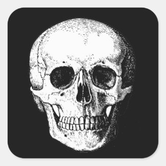Stoffen voor de schedel vierkante sticker
