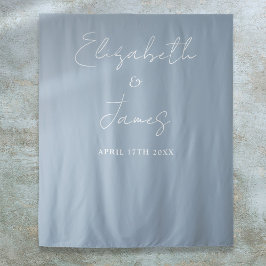 Stoffene blauwe minimalistische trouwfotobackdrop wandkleed