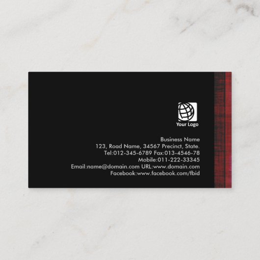 Stoffer Handel Vaardigheid Blauwgroen Grunge Diens Visitekaartje (Achterkant)