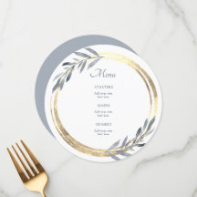 stofferig blauwe en namaak gouden elegante Menu