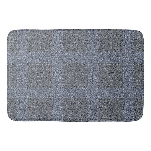 Stofferig donkerblauw op blauw tweed ontwerp badmat (Voorkant)