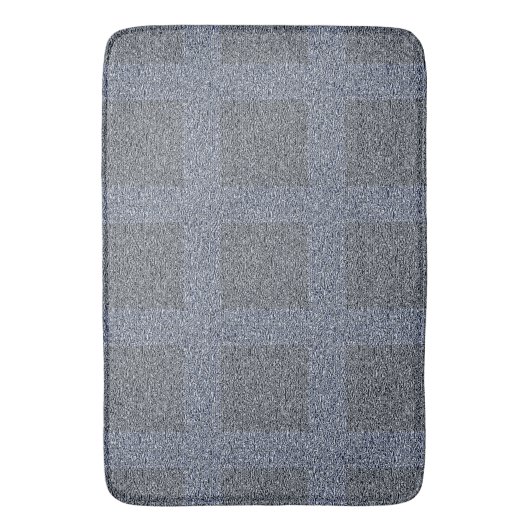 Stofferig donkerblauw op blauw tweed ontwerp badmat (Voorkant Verticaal)