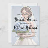 stofferige blauwe hortensia bruidsmeisjes uitnodig kaart (Voorkant)