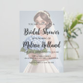 stofferige blauwe hortensia bruidsmeisjes uitnodig kaart (Staand voorkant)