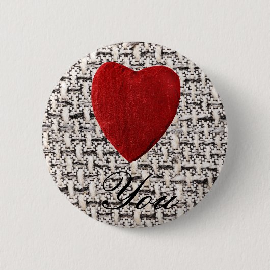 Stoffhintergrund Love you Ronde Button 5,7 Cm (Voorkant)
