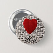 Stoffhintergrund Love you Ronde Button 5,7 Cm (Voorkant /achterkant)