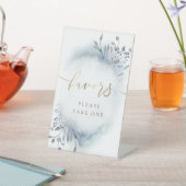 stoffig blau aquarel blad gunstbewijzen  reclamebord met voetstuk (Insitu)