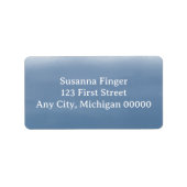 Stoffig Blau Aquarel Etiket (Voorkant)