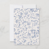 Stoffig Blau Aquarel Flora Save The Date Kaart (Achterkant)