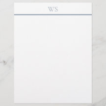 Stoffig blau balk monogram briefpapier