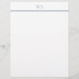Stoffig blau balk monogram briefpapier briefhoofd