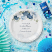 Stoffig blau bloeiend eucalyptus-succulent papieren bordje (Feest)