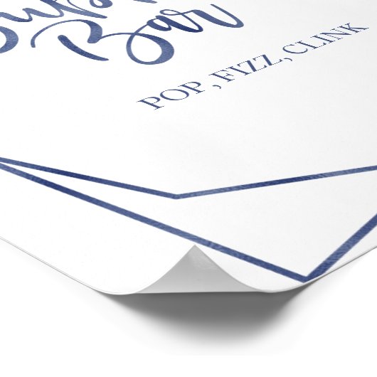 Stoffig Blau Bloemenschildering met Waterverf Borr Poster (Hoek)