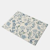 Stoffig Blau Bloemenweide Botanisch Patroon Deurmat (Schuin)
