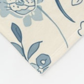 Stoffig blau bloemenweide botanisch patroon fleece deken (Hoek)